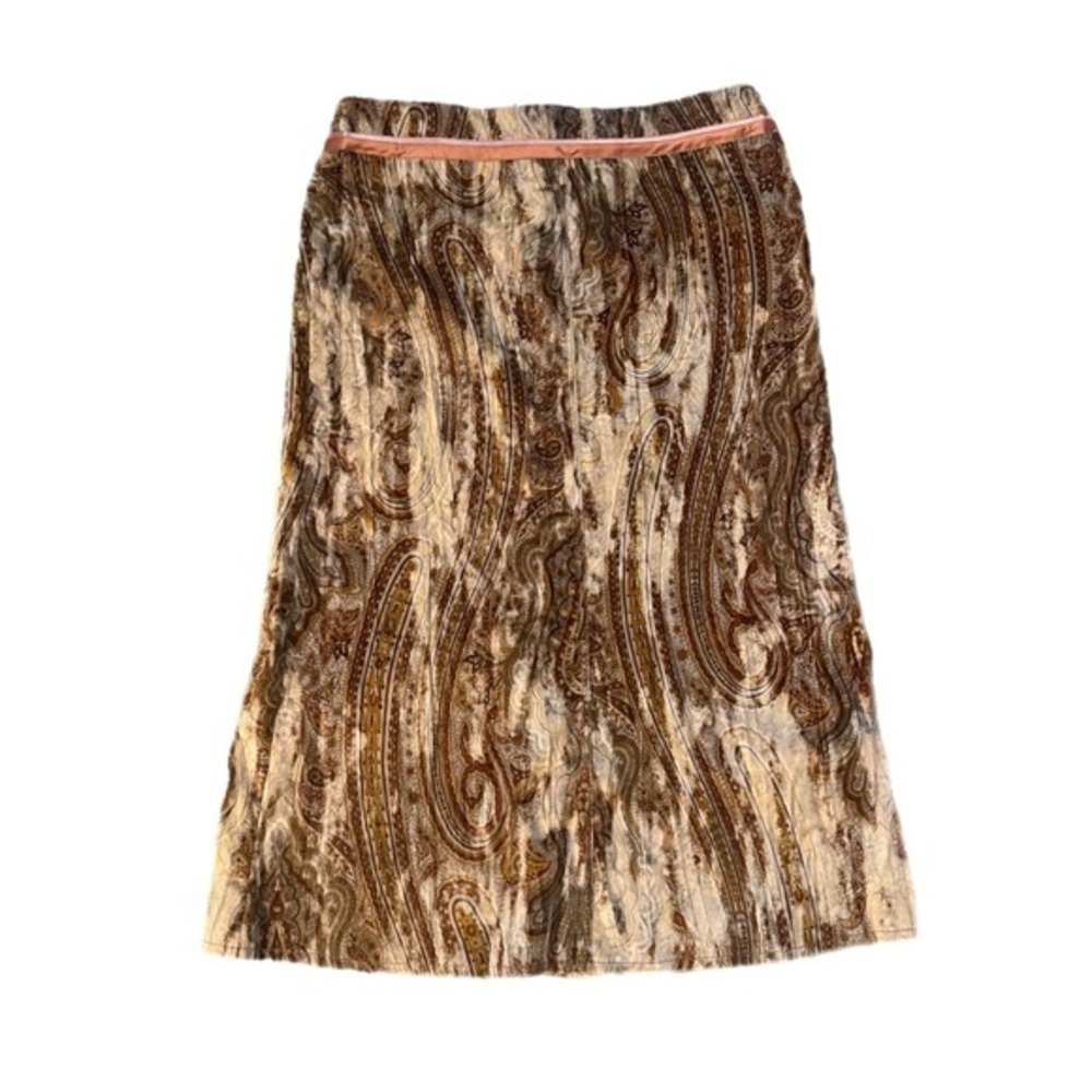 NWT Vintage Dorthee Schumacher A Line Paisley Pink and Brown Velvet Skirt